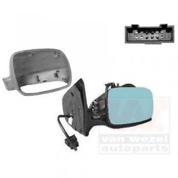 Espejo retrovisor VAN WEZEL 5888818 - Espejo retrovisor de coche, diseño específico para vehículos, incluye soporte de montaje, acabado en color negro, cristal convexo para mayor visibilidad, fácil instalación y ajuste
