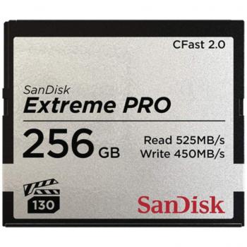 Tarjeta de Memoria CFast 2.0 SanDisk Extreme Pro de 256 GB, hasta 525 MB/s, Negro