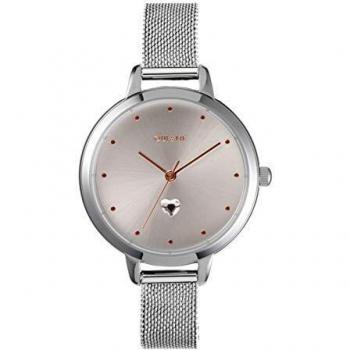 Oui & Me Petite Amourette Silver Sunray Dial Stainless Steel Mesh Quartz Women's Watch