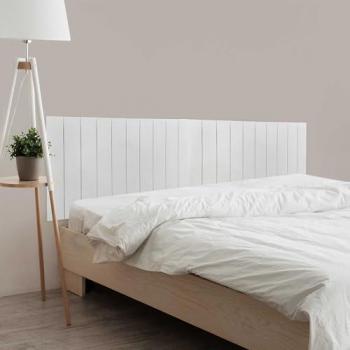 Cabecero de Madera Reciclada DM Estilo Palet Horizontal y Vertical con Herrajes Incluidos (160cm y 180cm, Gris Tribal y Blanco Sólido)