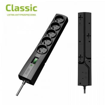 Regleta Ever CLASSIC 3m Negro 5 salidas AC 250 V