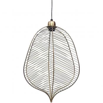 Lámpara de techo Lola Home con pantalla de varillas de metal en color oro viejo, dimensiones 31x16x47 cm