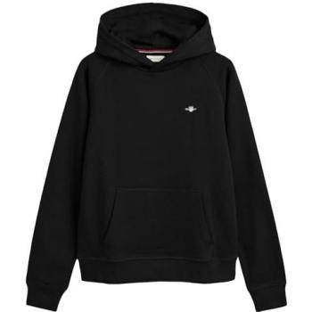Sudadera con Capucha Gant Shield Unisex para Niños, Negro, 13-14 años (158-164 cm), Algodón, Casual