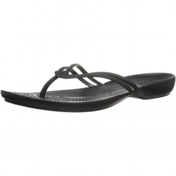 crocs Women's Isabella W Flip Flop, Black/Black, 4 UK