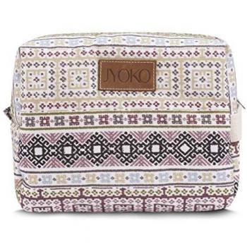 Neceser Jyoko Elefante de Algodón Sostenible con Estampado Beige