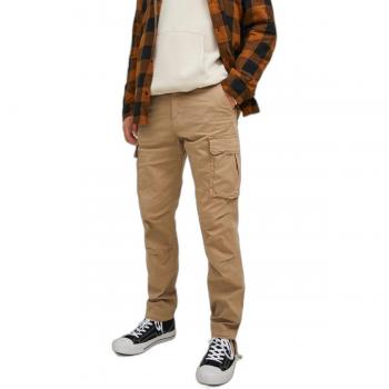 Jack & Jones Men's Cargo Trousers Tucker Ama - Carrot Fit, Dune, Size 36/34