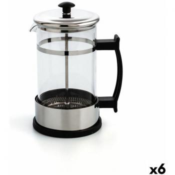 Cafetera de Émbolo Quid Serenia 600 ml Transparente de Vidrio y Acero Inoxidable (6 Unidades)