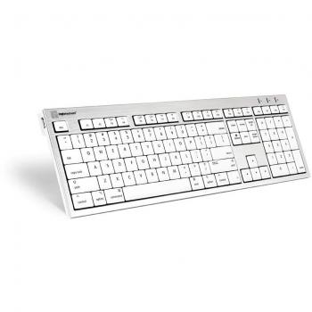 Teclado Logickeyboard SKB-CWMU-UK USB QWERTY Inglés del Reino Unido Plata y Blanco