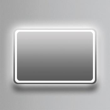 Espejo de baño rectangular Austria Ledimex con luz frontal fija fría 70x80 cm y canto redondeado