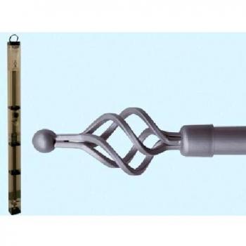 Scorritenda extensible de acero plateado Etruria Spiral 122-213 cm