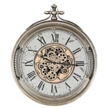 Reloj de Pared Home ESPRIT Blanco Negro Dorado Cristal Hierro 66 x 10 x 80 cm