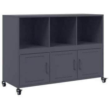 Aparador de acero gris antracita 100,5x39x72 cm, armario de almacenamiento para sala de estar