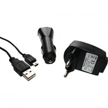 PACK de accesorios 4en1 CARGADOR, CARGADOR PARA COCHE Y CABLE DE DATOS para TwoNav Aventura, Sportiva, Sportiva + plus , Delta