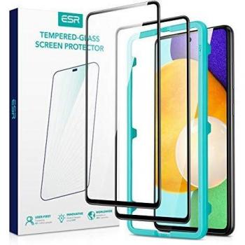 Esr protector de pantalla de cristal templado compatible con samsung galaxy a52 4g5g65 pulgadas2021resistente a aranazosincluye marco de alineacion facil 2 unidades