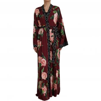 Dolce & Gabbana Floral Maxi Kaftan Crepe Robe Dress - IT42|M, Multicolor female, Size: S