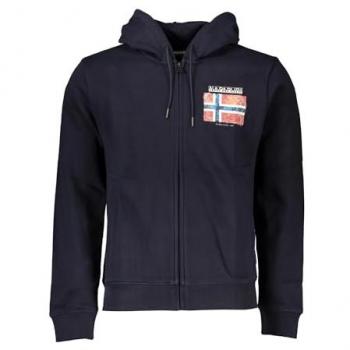 Napapijri B-Guiro Full Zip Hooded Sweatshirt for Men - Navy Blue, Size S