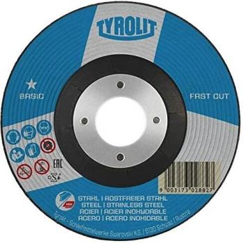 Tyrolit 34468771 Disco de Desbaste para Acero y Acero Inoxidable 27 Forma, 230x6.0x22.23 mm, Caja de