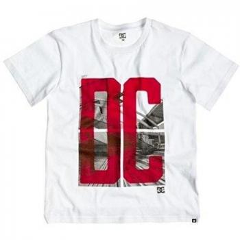 DC Shoes Railing Short Sleeve Boy - Camiseta con serigrafía para niño, color blanco, talla 12/M