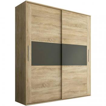 Armario 2 puertas correderas Uniq 180 Cambria - Grafito, ancho 180 cm, alto 207,6 cm