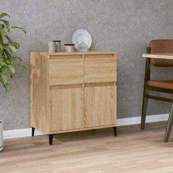 Aparador de madera contrachapada 60x35x70 cm en color roble Sonoma, mueble de almacenaje para salón, buffet, armario auxiliar y armario de almacenamiento