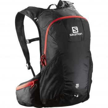 Salomon Trail Mochila Trail Running, 48 cm, 20 Litros, Negro/Rojo Brillante