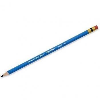 Col-Erase Pencil w/Eraser, Blue Lead, Blue Barrel, Dozen, Sold as 1 Dozen