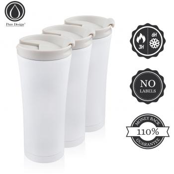 Taza de café de viaje en el Go - aislados / de acero inoxidable Thermos Cup 450ml - 100% de devolución de dinero GARANTÍA