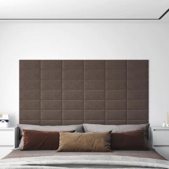Paneles de pared Tortor 12 piezas tela gris taupe 30x15 cm 0,54 m²
