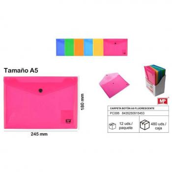Carpeta Botón A5 Fluorescente MP, PC006