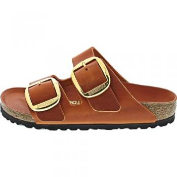 Sandalias de mujer Birkenstock Arizona Big Buckle de cuero aceitado, color naranja, talla 37 EU / 7 US
