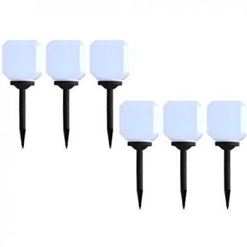 vidaXL 6x Lámparas Solares LED Exterior Esféricas Iluminación Jardín Decorativa para Senderos Patios Balcones Ajustables Útiles Automáticas 20cm RGB