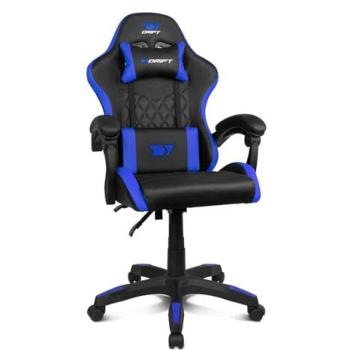 Silla Gaming Drift DR35 Negra-Azul Ergonométrica con Respaldo Reclinable y Soporte Lumbar Ajustable