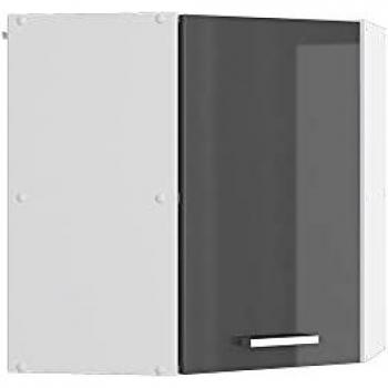 Mueble Alto Esquinero Universal R-Line, Antracita Alto Brillo/Blanco, 57 cm con Puerta