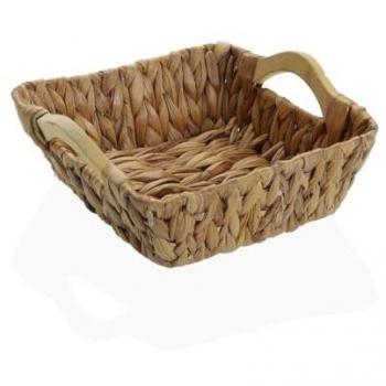 Cesta Multiusos Versa S con Asas de Jacinto de Agua 24 x 8,5 x 24 cm