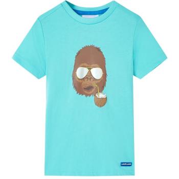 Camiseta infantil de manga corta color aguamarina 128