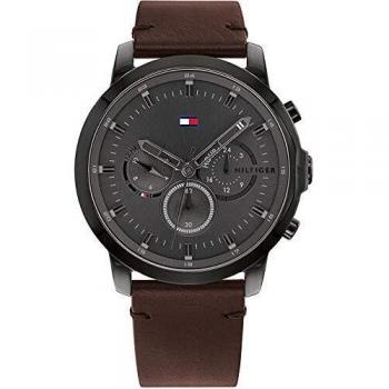 Tommy Hilfiger Reloj Analógico para Hombre de Cuarzo con Correa en Piel de Becerro de Cuero 01791799