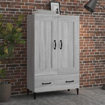 Aparador alto de madera multicapa gris Sonoma 70x31x115 cm