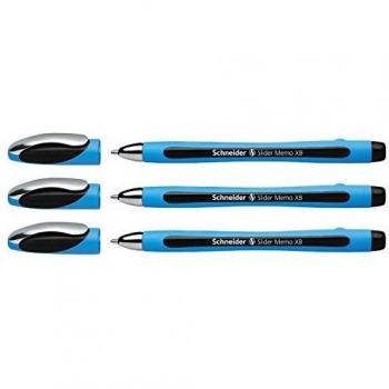 Schneider – Juego de 3 bolígrafos Slider XB tapa PTE Large goma confort negro
