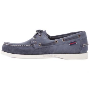 Sebago Portland Suede Blue Navy Moccasin Boat Shoes