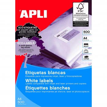APLI 1797 - Etiquetas blancas permanentes 105,0 x 148,0 mm 500 hojas