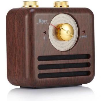 Altavoz Bluetooth Retro con Radio FM R917-B, Marrón