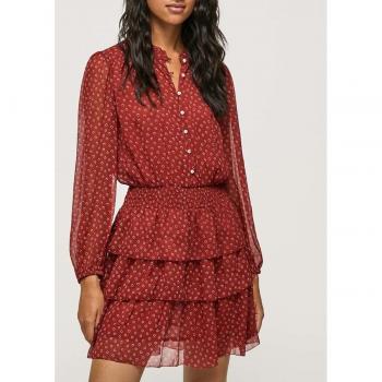 Vestido Pepe Jeans Delia Flores Rojo