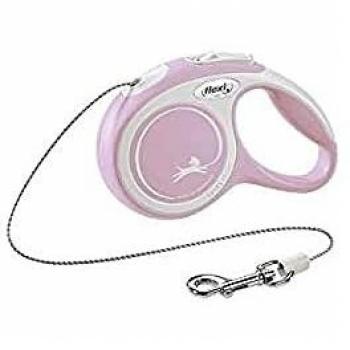 Flexi Correa New Comfort Cordón Rosa y Blanca Para Perros XS
