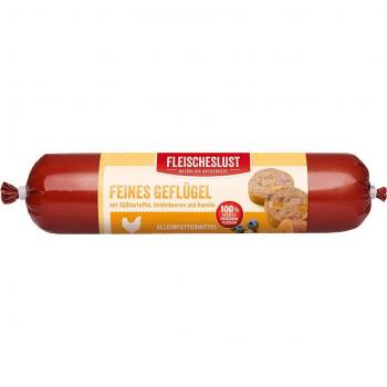 Fleischeslust Classic 24 x 800 g salchichas para perros - Ave con boniato y manzanilla