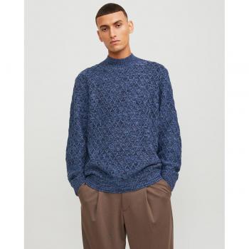 Jersey de punto cuello mock para hombre marca Jack & Jones modelo 12248127-Night Sky en color azul