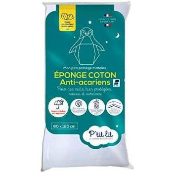 Protector de Colchón Bebé Antiácaros 60x120 cm Blanco Recondicionado A+ 100% Algodón Rizo Impermeable y Absorbente