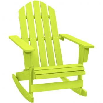 Green Solid Fir Wood Adirondack Rocking Chair