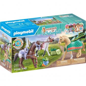 Playmobil - Set Tres Caballos Con Sillas