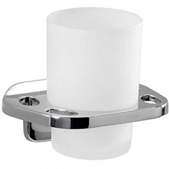 Porta cepillo de dientes cromado de pared Gedy K2 KD10 con vaso