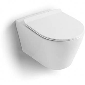 Vaso Wc Suspendido En Cerámica Filo Muro Rimless Blues